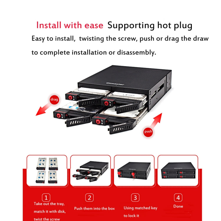 OImaster MR-6401 Four-Bay Chassis Built-In Optical Drive Hard Disk Box