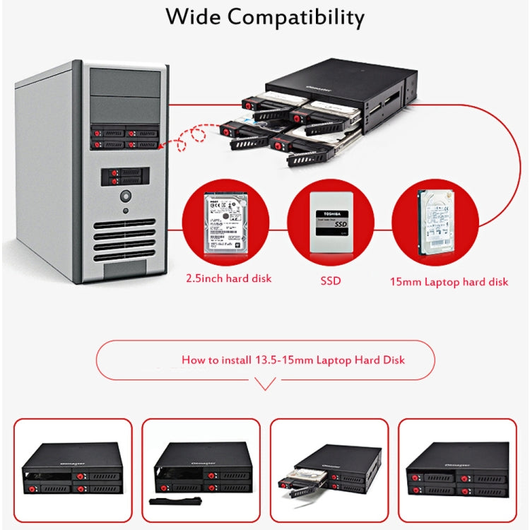 OImaster MR-6401 Four-Bay Chassis Built-In Optical Drive Hard Disk Box