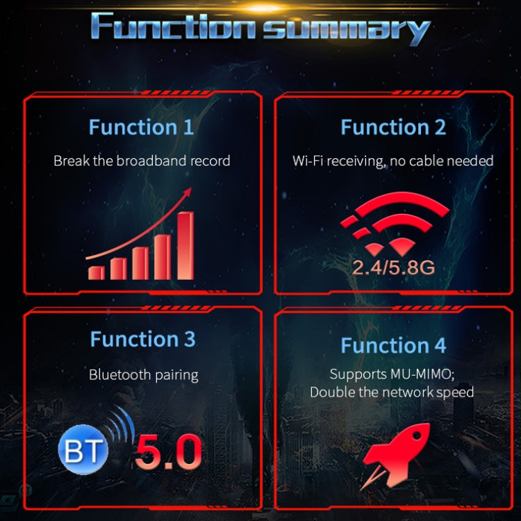 COMFAST Gaming Game 3000Mbps Gigabit Dual-Frequency Wireless Desktop Computer PCIE Wireless Network Card