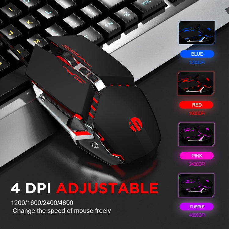 Inphic PW2 4000 DPI 6 Keys Home Office Luminous Macro Programming USB Computer Mechanical Game Wired Mouse