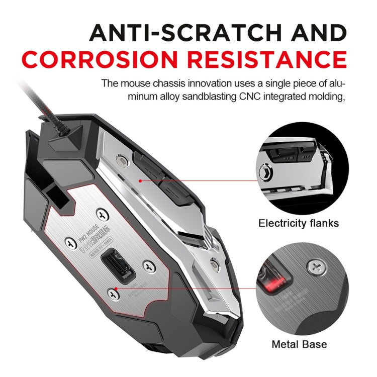 Inphic PW2 4000 DPI 6 Keys Home Office Luminous Macro Programming USB Computer Mechanical Game Wired Mouse