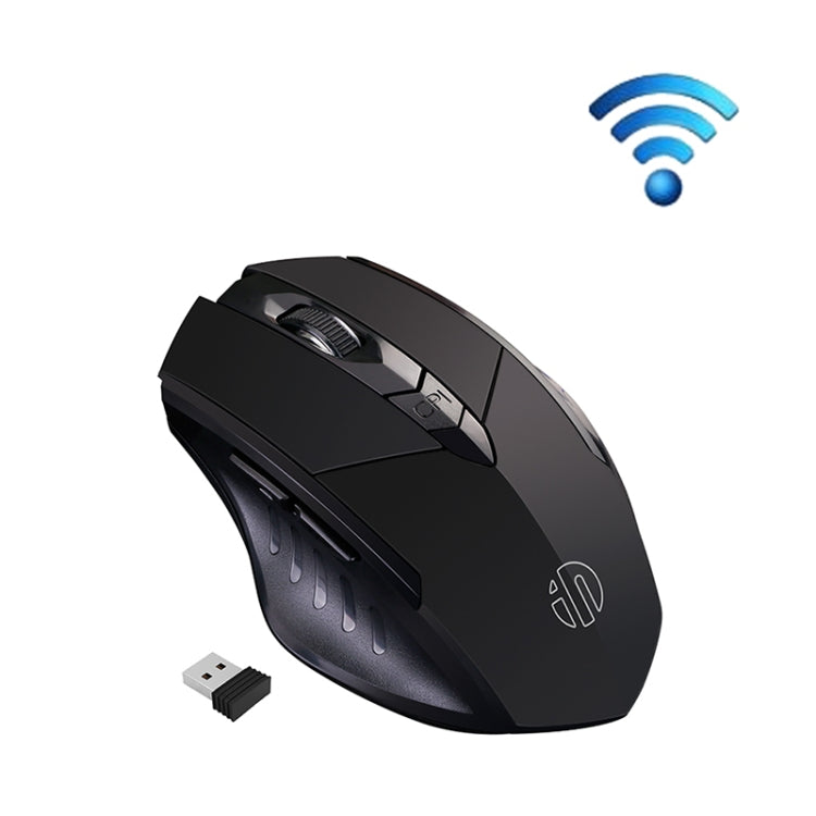 Inphic A1 6 Keys 1000/1200/1600 DPI Home Gaming Wireless Mechanical Mouse, Colour: Gray Wireless+Bluetooth 4.0+Bluetooth 5.0