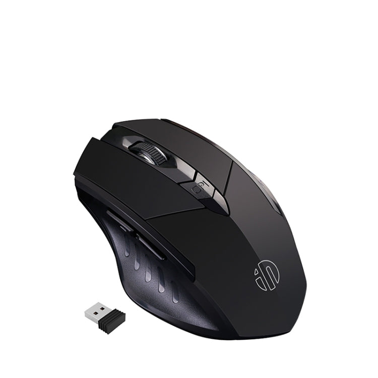 Inphic A1 6 Keys 1000/1200/1600 DPI Home Gaming Wireless Mechanical Mouse, Colour: Gray Wireless+Bluetooth 4.0+Bluetooth 5.0