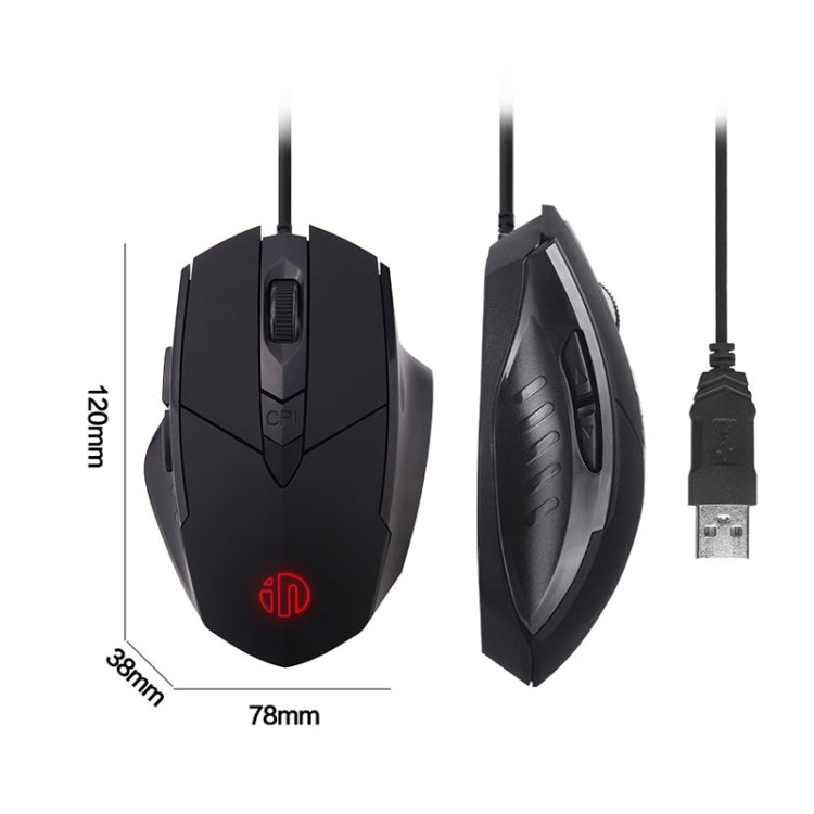 Inphic PW1 Game Mute Macro Definition Illuminated Wired Mouse, Cable Length: 1.5m