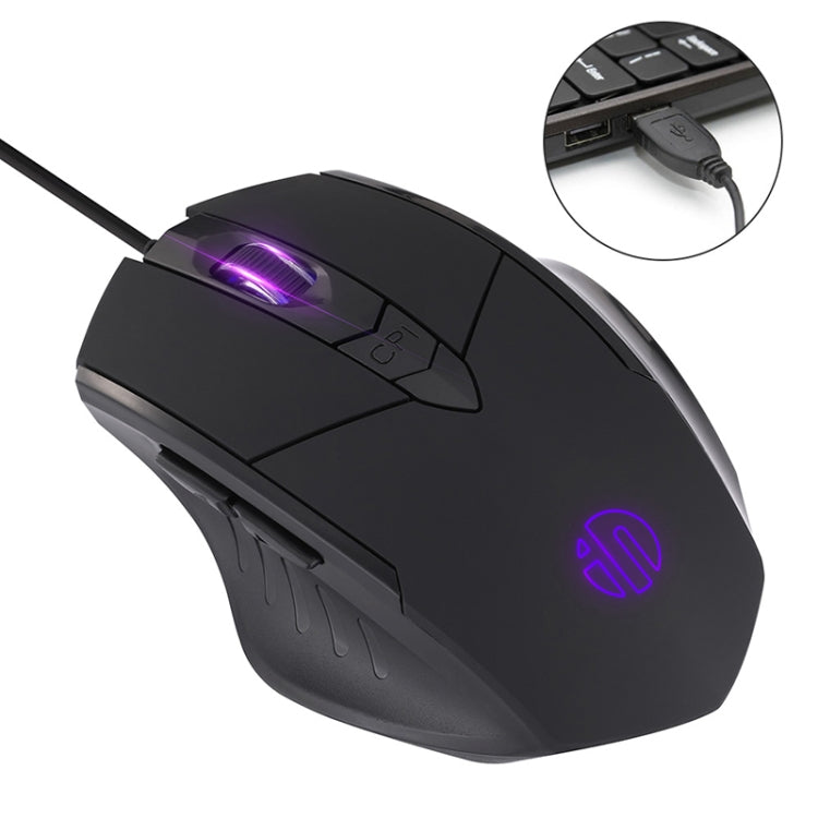 Inphic PW1 Game Mute Macro Definition Illuminated Wired Mouse, Cable Length: 1.5m