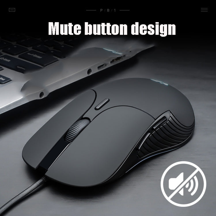 Inphic PB1 Business Office Mute Macro Definition Gaming Wired Mouse, Cable Length: 1.5m