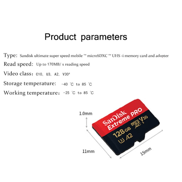 SanDisk U3 High-Speed Micro SD Card  TF Card Memory Card for GoPro Sports Camera, Drone, Monitoring