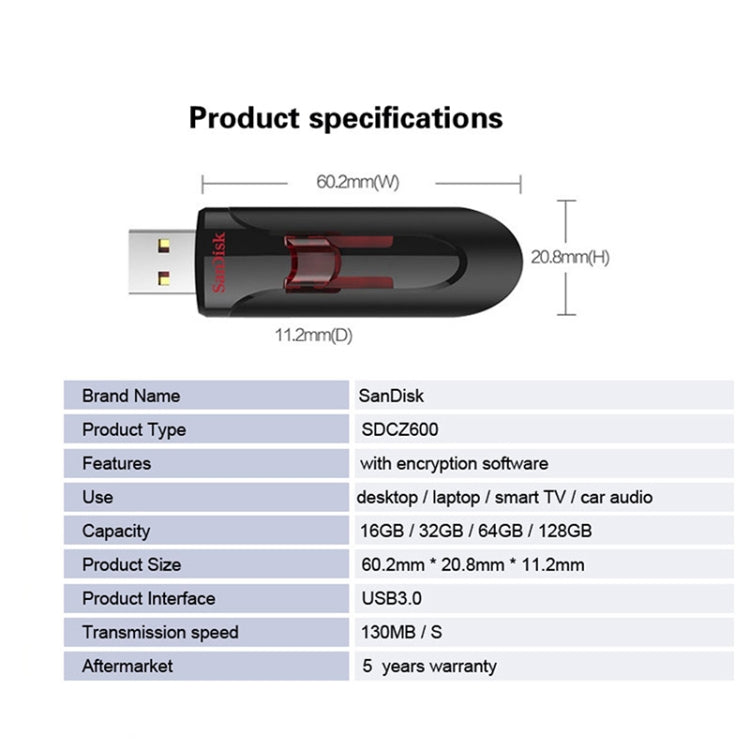 SanDisk CZ600 USB 3.0 High Speed U Disk