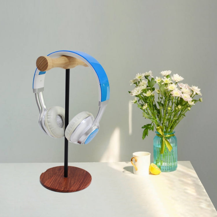 Creative Metal Rod Wooden Head-mounted Headphone Stand Display Holder