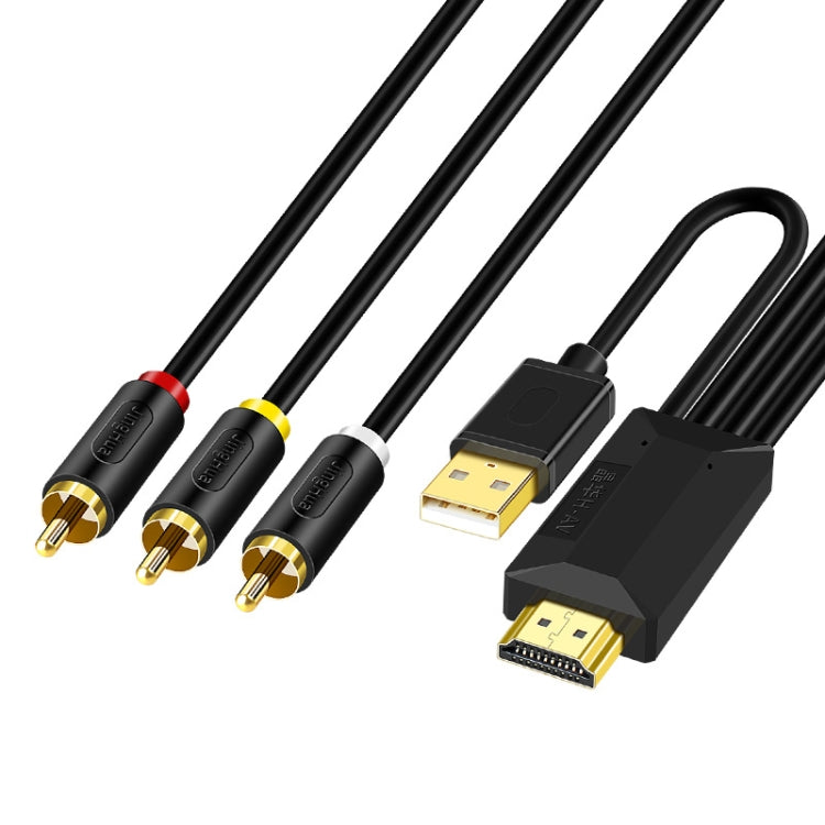 JingHua HDMI-3RCA HDMI To 3RCA Conversion Cable Set-Top TV Projector AV Lotus Converter Cable