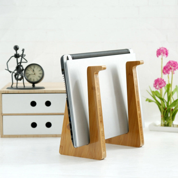 Bamboo Wood Computer Cooling Bracket Beech Wood Tablet Desktop Storage Rack