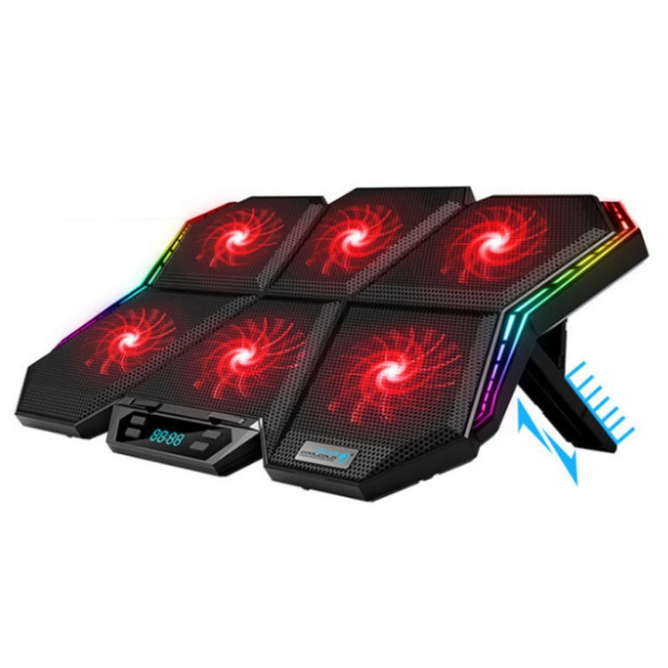 COOLCOLD RGB Notebook Radiator Six Fan Adjustable Laptop Cooling Base