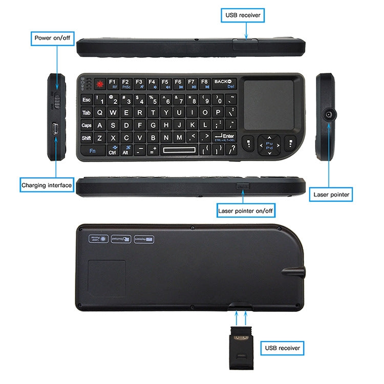 A8 Mini Wireless Mouse And Keyboard With Laser Touchpad Keyboard