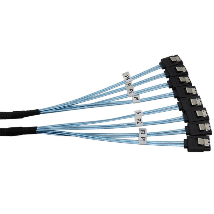 Mini SAS to SATA Data Cable With Braided Net Computer Case Hard Drive Cable,specification: