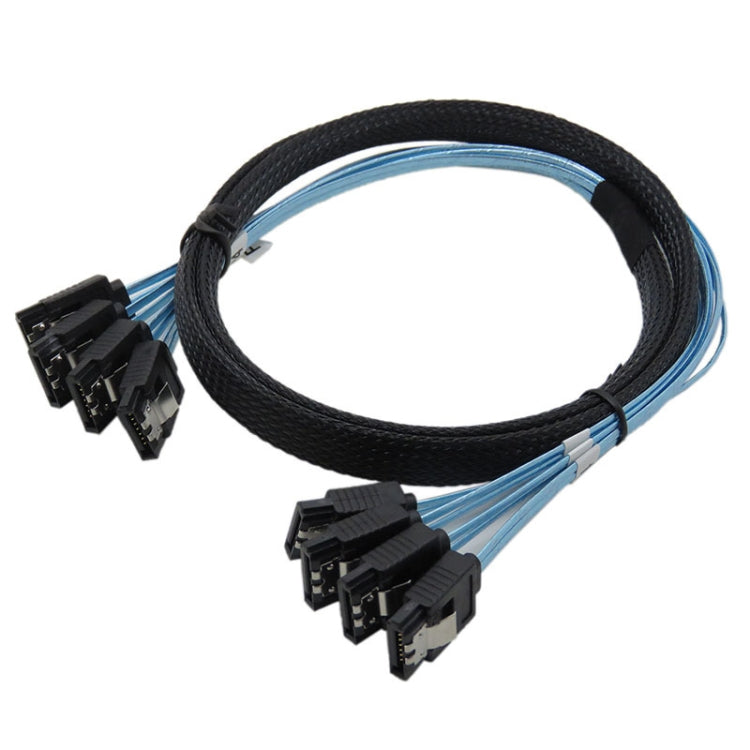 Mini SAS to SATA Data Cable With Braided Net Computer Case Hard Drive Cable,specification: