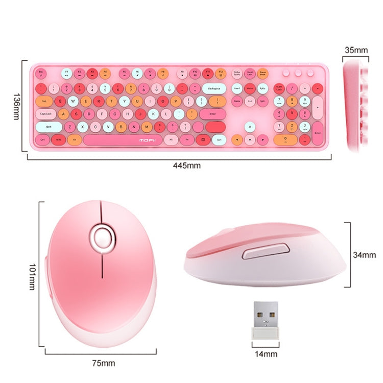 Mofii Sweet Wireless Keyboard And Mouse Set Girls Punk Keyboard Office Set