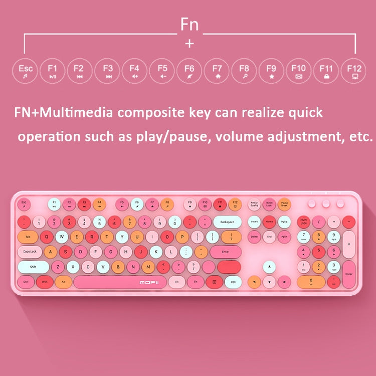 Mofii Sweet Wireless Keyboard And Mouse Set Girls Punk Keyboard Office Set