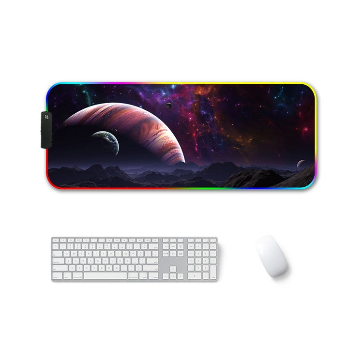 F-01 Rubber Thermal Transfer RGB Luminous Non-Slip Mouse Pad, Series 3