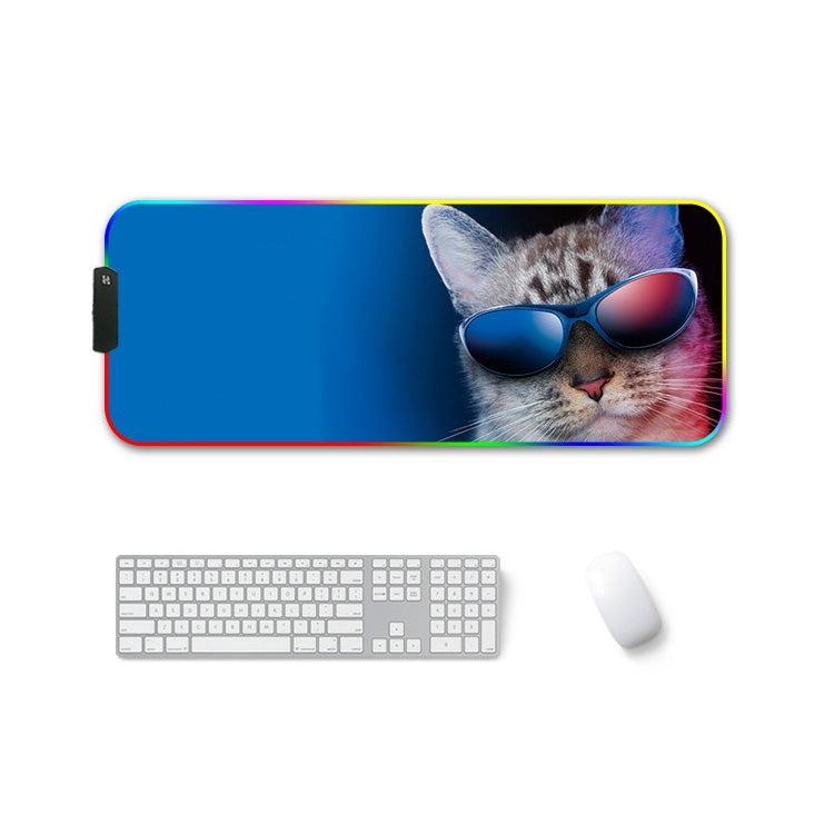 F-01 Rubber Thermal Transfer RGB Luminous Non-Slip Mouse Pad, Series 3