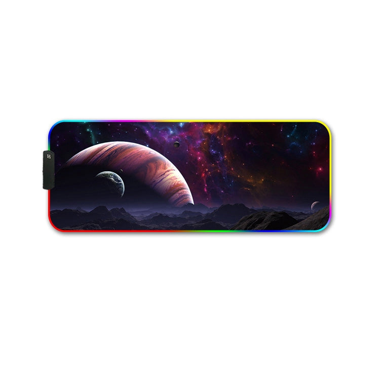 F-01 Rubber Thermal Transfer RGB Luminous Non-Slip Mouse Pad, Series 5