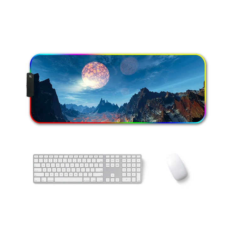 F-01 Rubber Thermal Transfer RGB Luminous Non-Slip Mouse Pad, Series 5