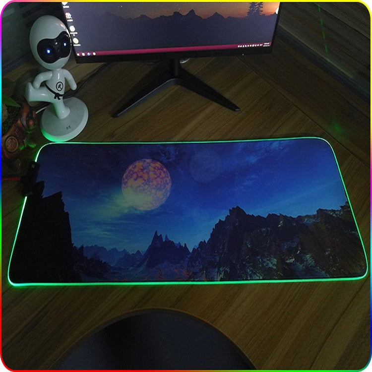 F-01 Rubber Thermal Transfer RGB Luminous Non-Slip Mouse Pad, Series 5