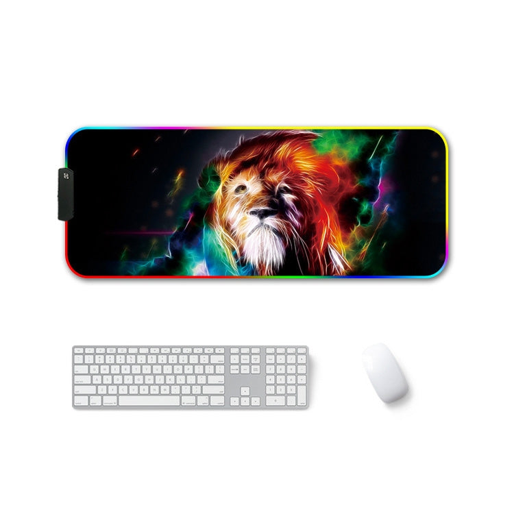 F-01 Rubber Thermal Transfer RGB Luminous Non-Slip Mouse Pad, Series 4