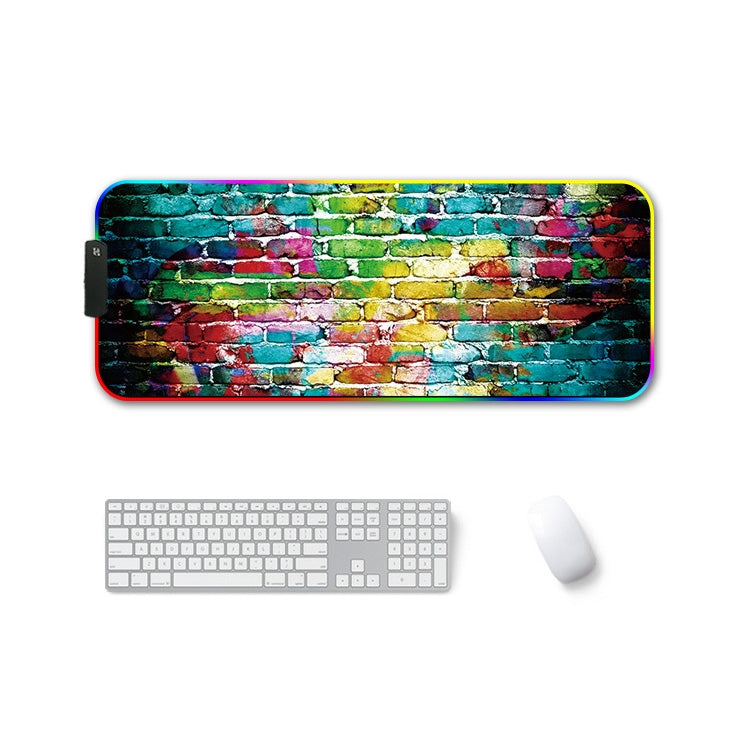 F-01 Rubber Thermal Transfer RGB Luminous Non-Slip Mouse Pad, Series 4