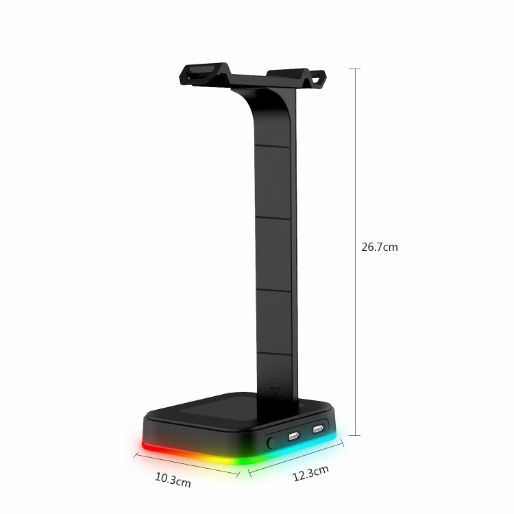 RGBD9 RGB Headset Stand Color-Changing Gaming Headset Stand Gaming Headset Display Stand with Dual USB Ports