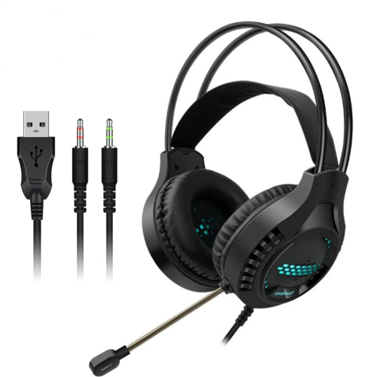 Smailwolf AK3 Headset Game Headphones Wired Luminous Desktop Computer Headset, Style: