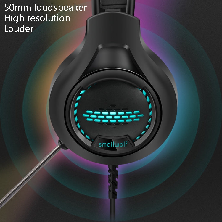 Smailwolf AK3 Headset Game Headphones Wired Luminous Desktop Computer Headset, Style: