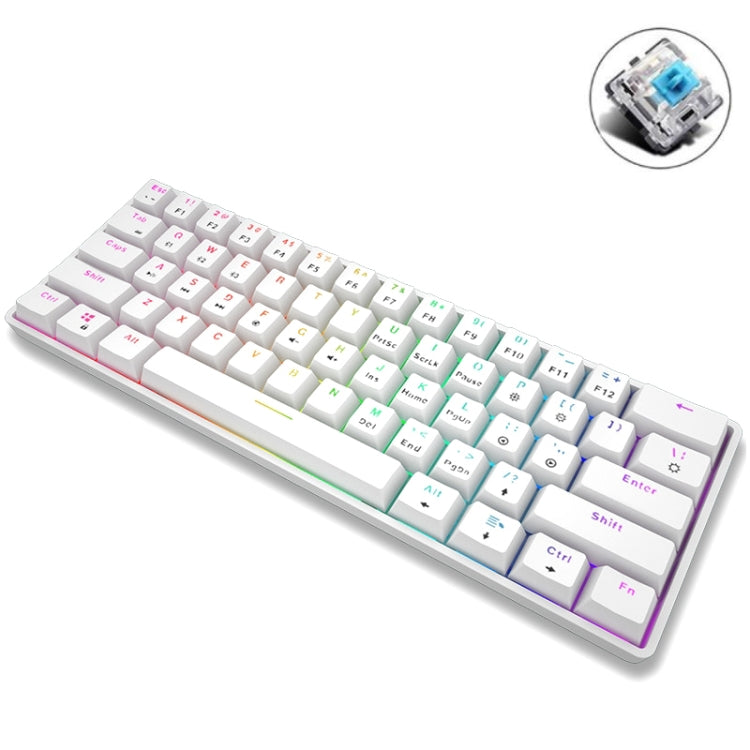 LEAVEN K28 61 Keys Gaming Office Computer RGB Wireless Bluetooth + Wired Dual Mode Mechanical Keyboard, Cabel Length:1.5m