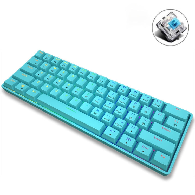 LEAVEN K28 61 Keys Gaming Office Computer RGB Wireless Bluetooth + Wired Dual Mode Mechanical Keyboard, Cabel Length:1.5m