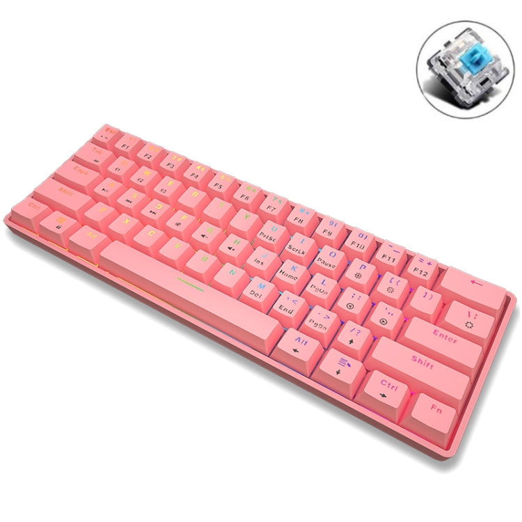 LEAVEN K28 61 Keys Gaming Office Computer RGB Wireless Bluetooth + Wired Dual Mode Mechanical Keyboard, Cabel Length:1.5m