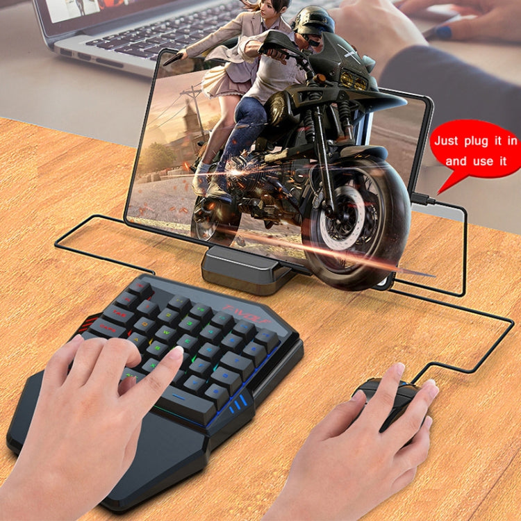 T-WOLF Mobile Gaming One-Handed Keyboard，Specification：