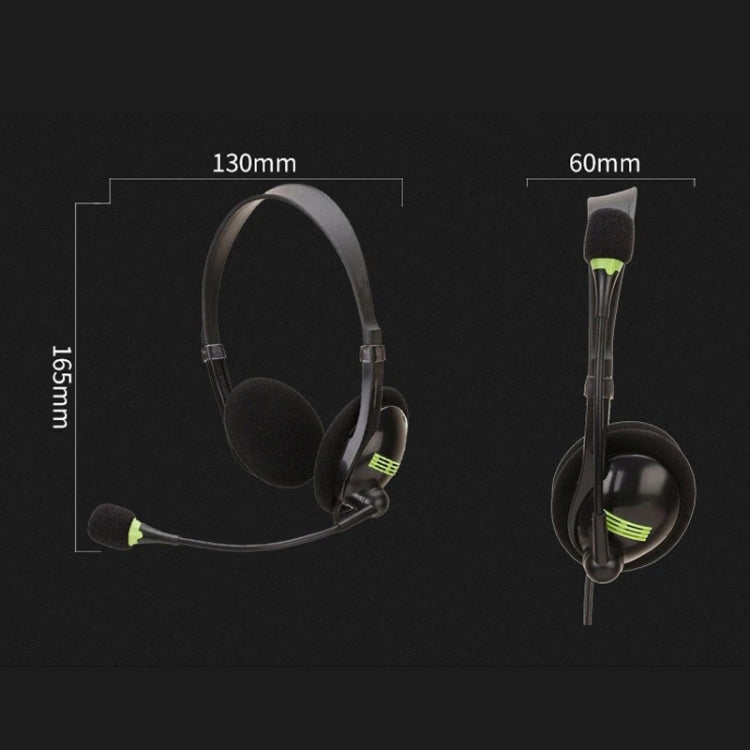 Head-Mounted Wired Headset With Microphone, Style: