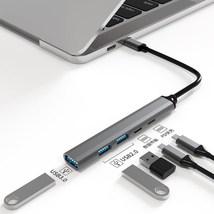 U5 Type-C Extender USB3.0 Splitter Multi-Port Expansion Dock, Number of interfaces: 4 in 1 (USB)