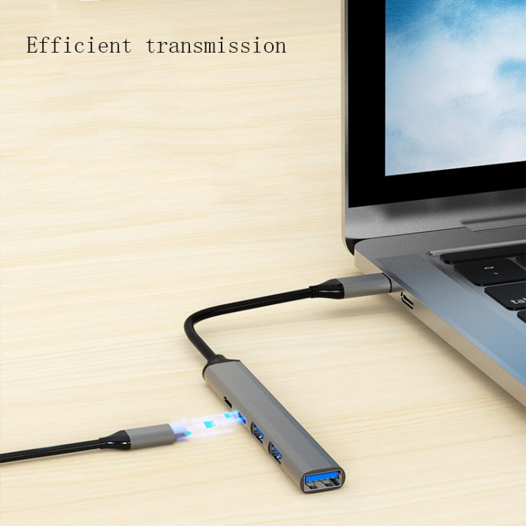 U5 Type-C Extender USB3.0 Splitter Multi-Port Expansion Dock, Number of interfaces: 4 in 1 (USB)