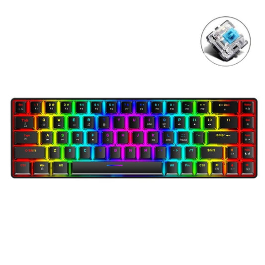 ZIYOU LANG T8 68 Keys RGB Luminous Gaming Mechanical Keyboard, Cable Length:1.6m