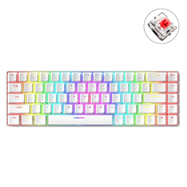 ZIYOU LANG T8 68 Keys RGB Luminous Gaming Mechanical Keyboard, Cable Length:1.6m