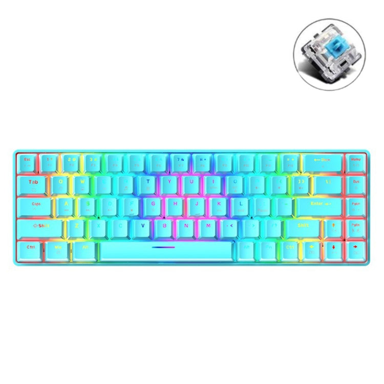 ZIYOU LANG T8 68 Keys RGB Luminous Gaming Mechanical Keyboard, Cable Length:1.6m