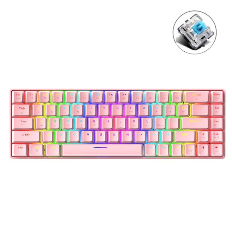 ZIYOU LANG T8 68 Keys RGB Luminous Gaming Mechanical Keyboard, Cable Length:1.6m