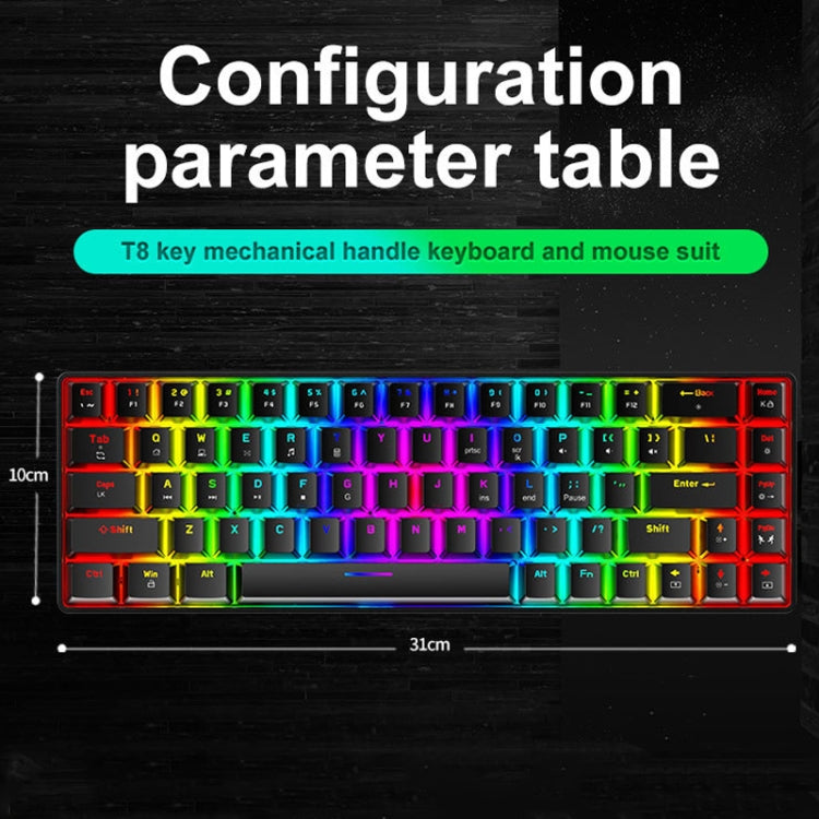 ZIYOU LANG T8 68 Keys RGB Luminous Gaming Mechanical Keyboard, Cable Length:1.6m