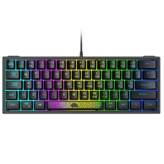 ZIYOU LANG K61 62 Keys RGB Lighting Mini Gaming Wired Keyboard, Cable Length:1.5m