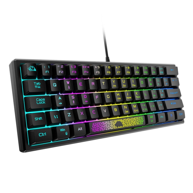 ZIYOU LANG K61 62 Keys RGB Lighting Mini Gaming Wired Keyboard, Cable Length:1.5m