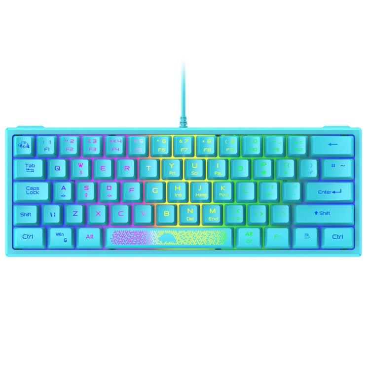 ZIYOU LANG K61 62 Keys RGB Lighting Mini Gaming Wired Keyboard, Cable Length:1.5m