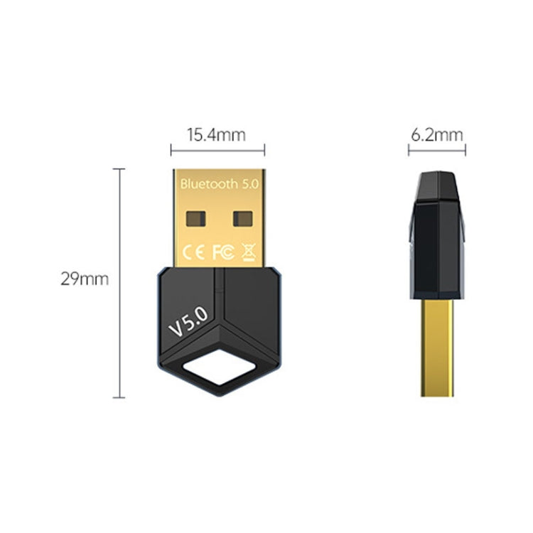 USB Bluetooth Adapter 5.0PC Computer Wireless Audio Receive Transmitter, Color: Black