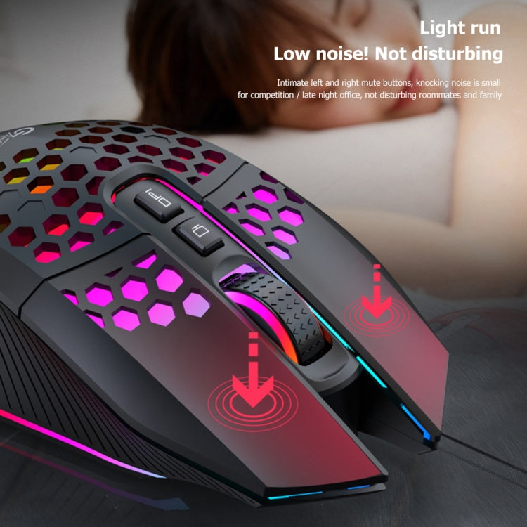 FMOUSE  X801 8 Keys 1600DPI Hollow Luminous Gaming  Office Mouse,Style: