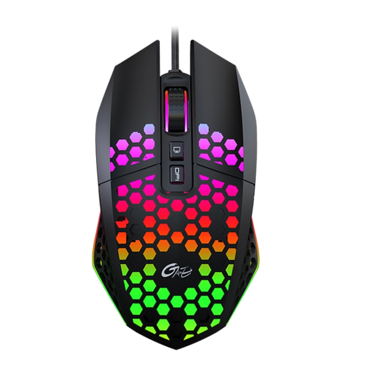 FMOUSE  X801 8 Keys 1600DPI Hollow Luminous Gaming  Office Mouse,Style: