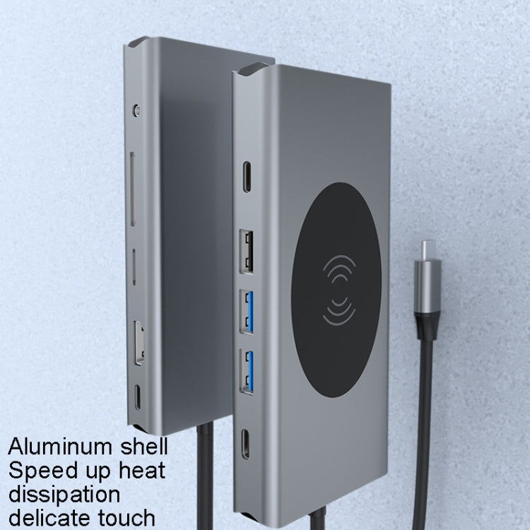 BX13V 13 In 1 Type-C Docking Station Wireless Charging Hub